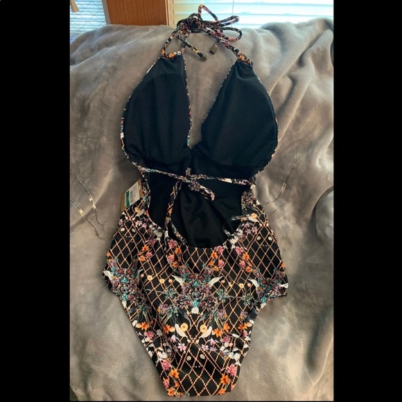 SOLD. NWT One Piece Halter Swimsuit in Baroque - Picture 2 of 8